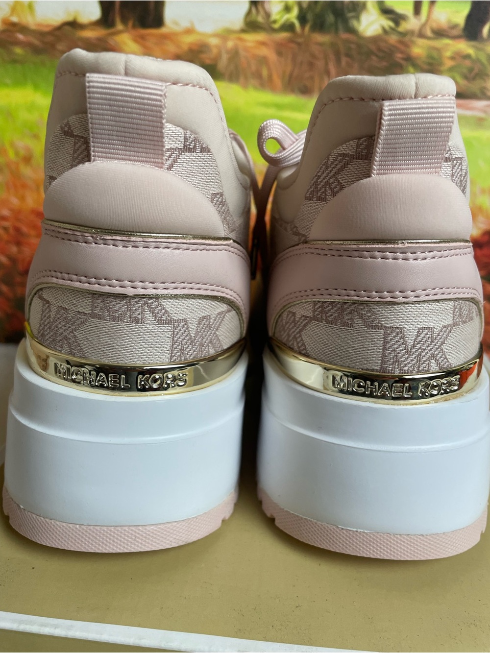 Michael Kors Blush Pink Platform Lace-Up Sneakers - Picture 7 of 7